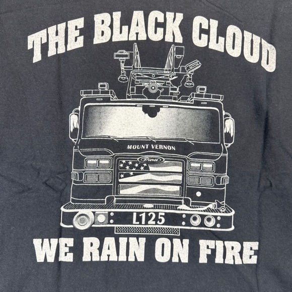 VTG Gildan MVFD Station 2 A Shift Black Cloud Firefighter Graphic T-Shirt  XL - Picture 7 of 7